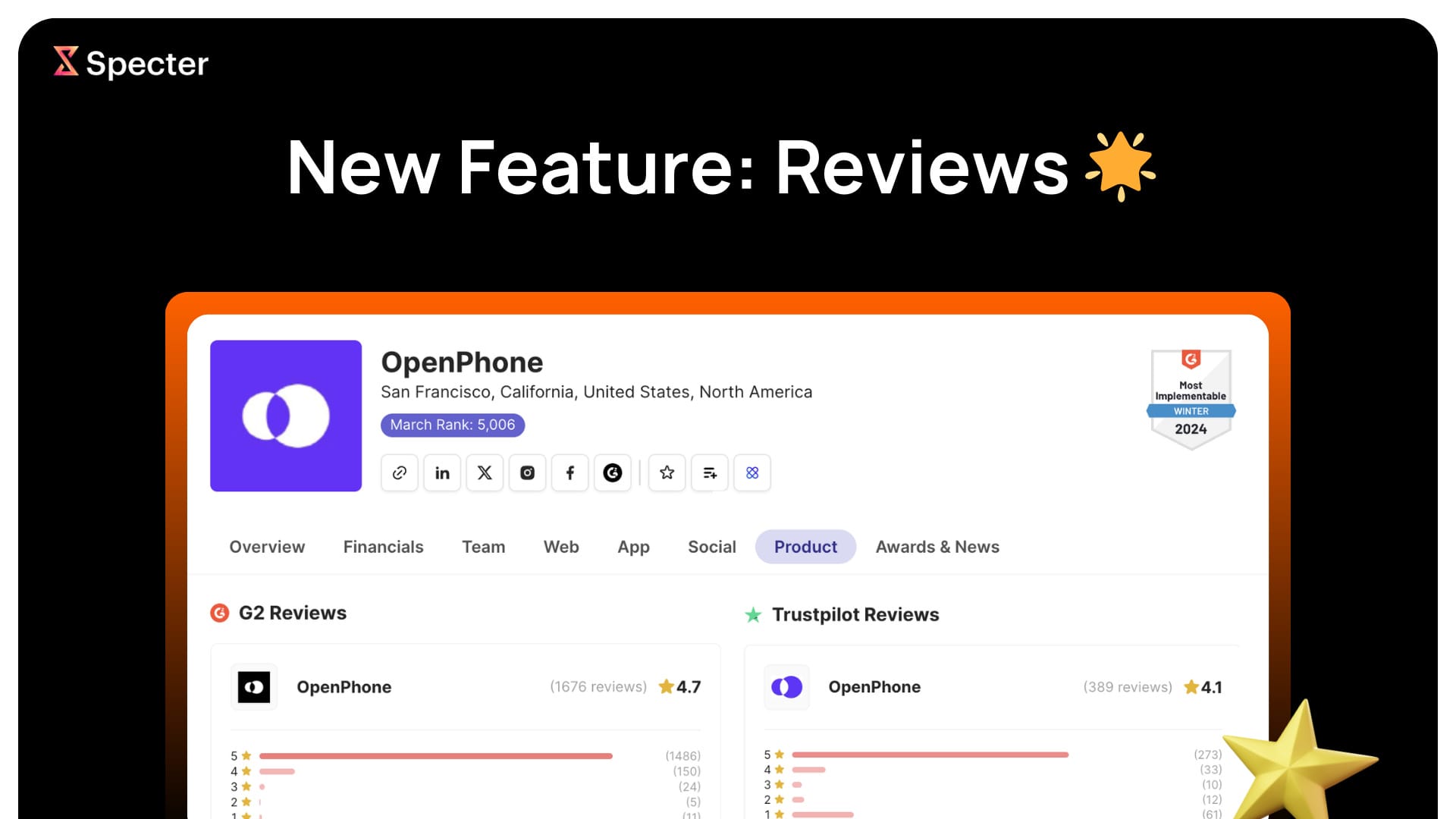 New Feature: Reviews ⭐